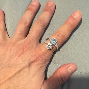 Kohl's Silver Ring with Blue and Clear Gemstones